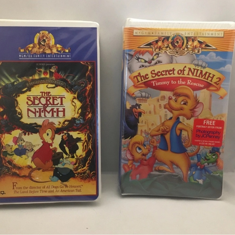 The Secret of NIMH & Sequel (VHS, 1994) -used- good condition, see details below